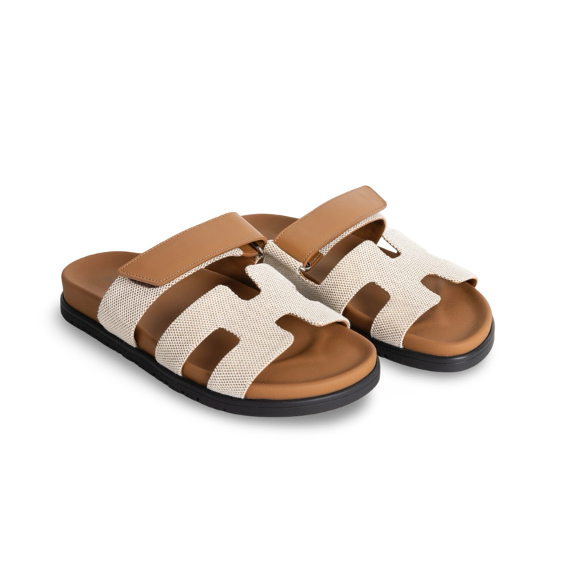 CHYPRE SANDALS CANVAS PRUNOIR & NATUREL
