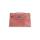 KELLY POCHETTE SHINY MISSISSIPPIENSIS ALLIGATOR LEATHER TERRE CUITE WITH PALLADIUM HARDWARE (PHW)