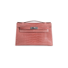 KELLY POCHETTE SHINY MISSISSIPPIENSIS ALLIGATOR LEATHER TERRE CUITE WITH PALLADIUM HARDWARE (PHW)