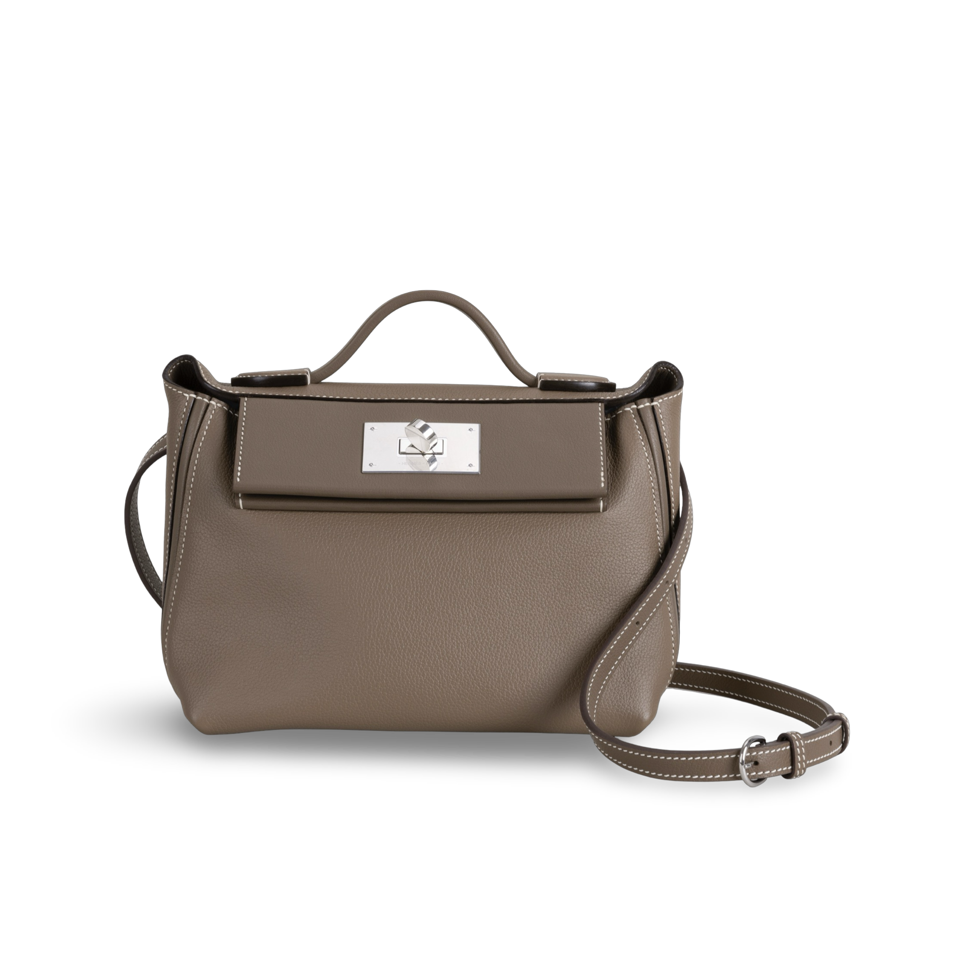 24/24 (MINI) EVERCOLOR & SWIFT LEATHER ETOUPE WITH PALLADIUM HARDWARE (PHW)