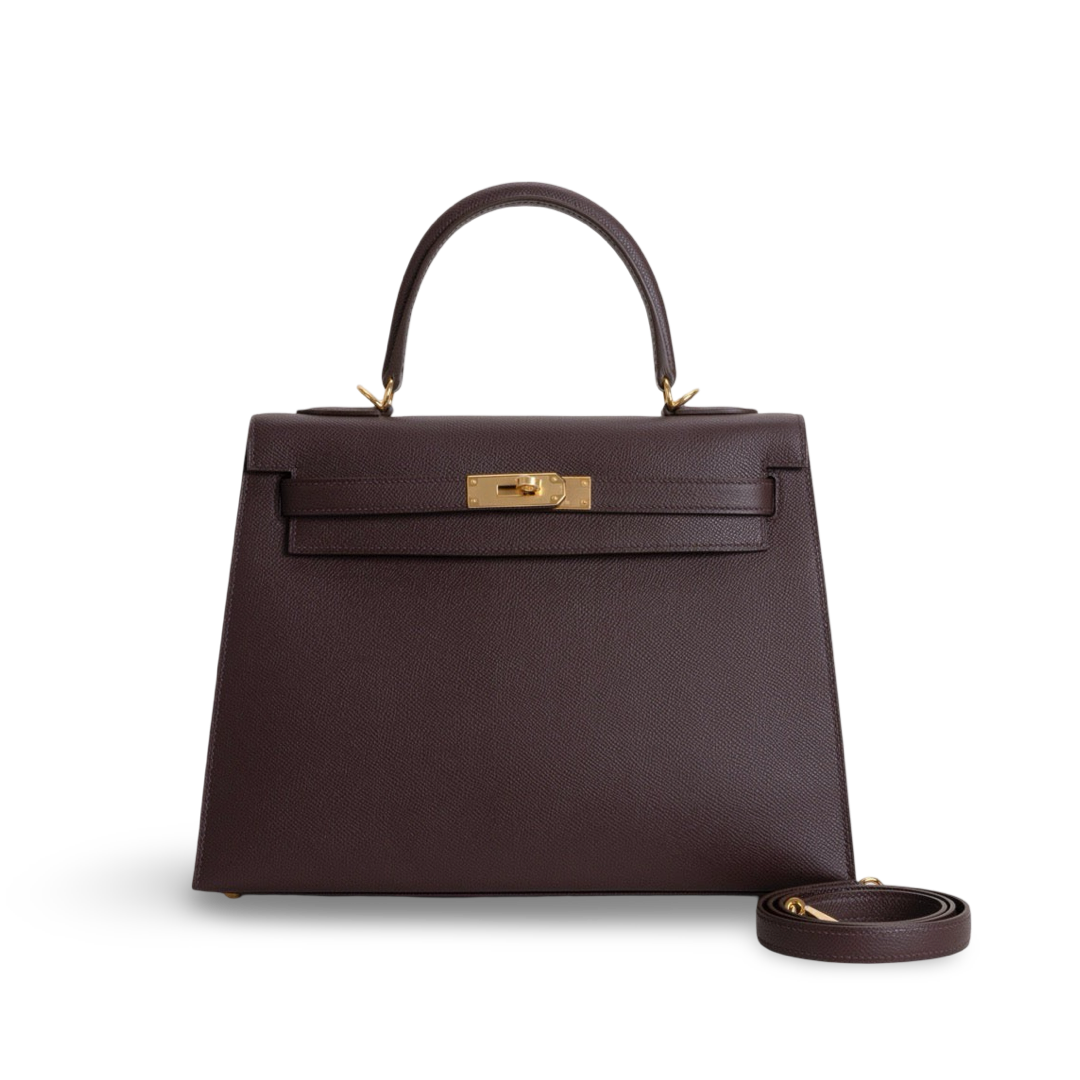 KELLY 32 EPSOM LEATHER ROUGE SELLIER WITH GOLD HARDWARE (GHW)