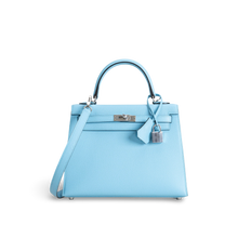 KELLY 25 EPSOM LEATHER CELESTE WITH PALLADIUM HARDWARE (PHW)