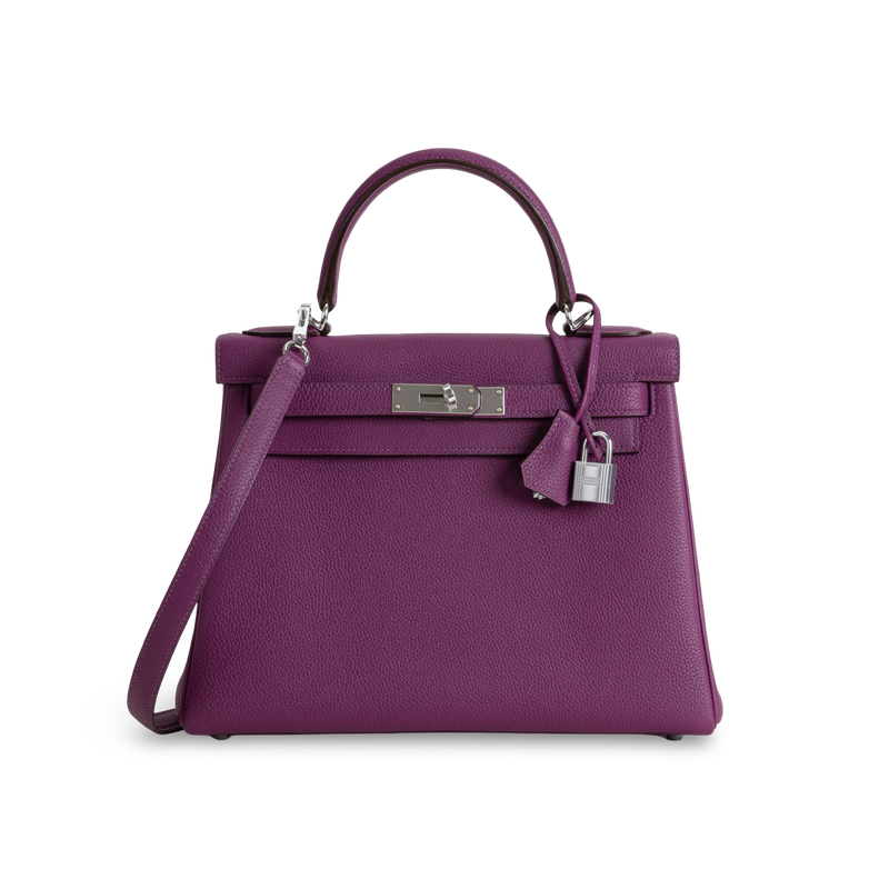 KELLY 28 TOGO LEATHER ANEMONE WITH PALLADIUM HARDWARE (PHW)