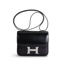 CONSTANCE 18 (MINI) BLACK BOX CALF LEATHER WITH PALLADIUM HARDWARE (PHW)