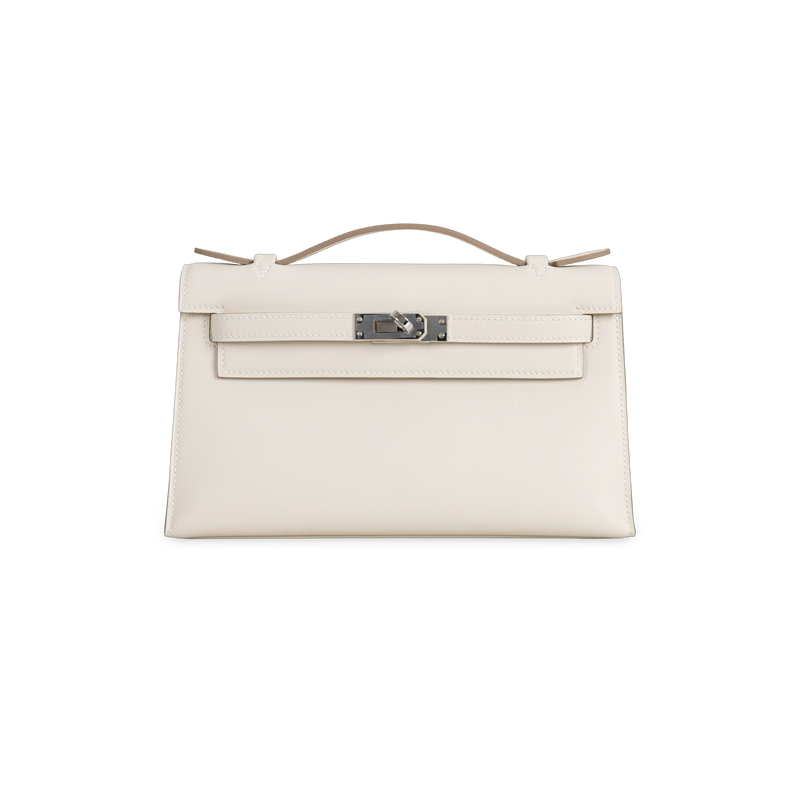 KELLY POCHETTE SWIFT LEATHER CRAIE WITH PALLADIUM HARDWARE (PHW)
