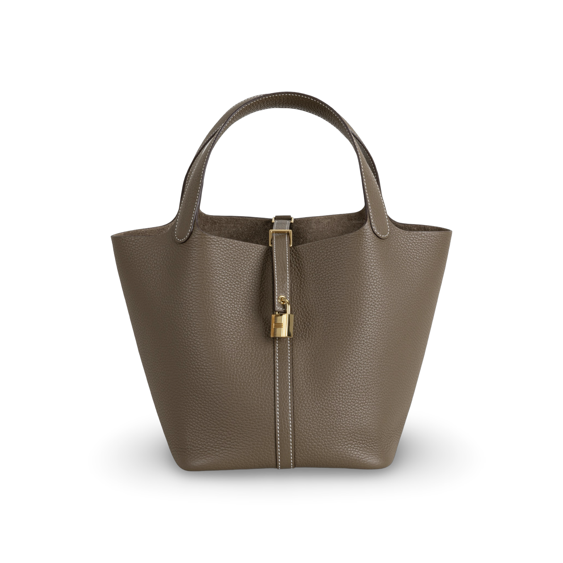 PICOTIN 22 LOCK CLEMENCE LEATHER ETOUPE WITH GOLD HARDWARE (GHW)