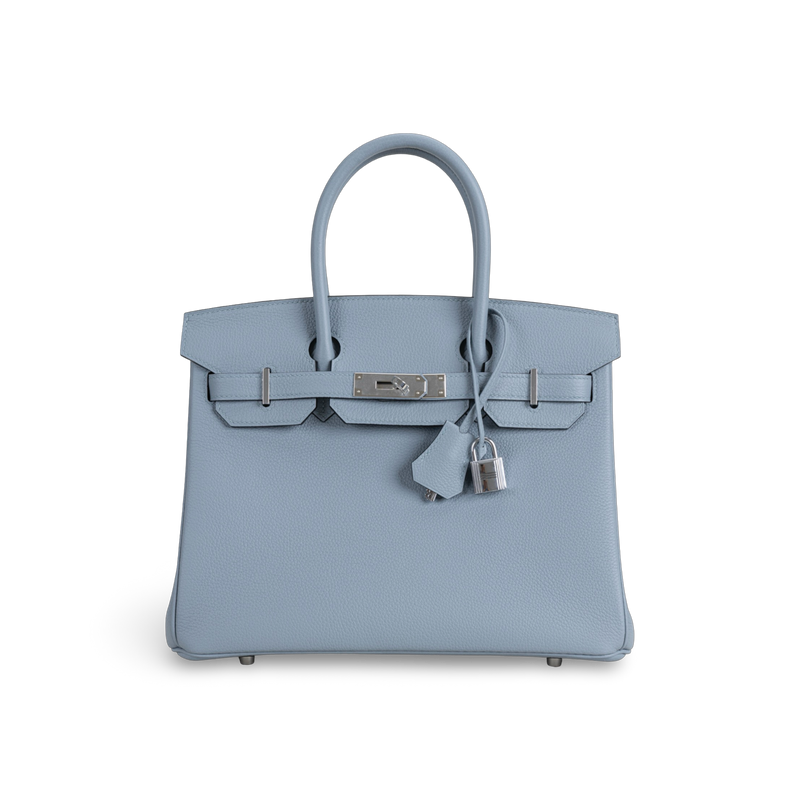 BIRKIN 30 TOGO LEATHER BLEU LIN WITH PALLADIUM HARDWARE (PHW)