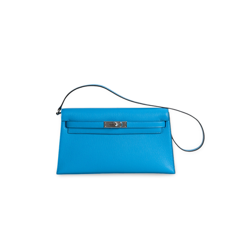 KELLY ELAN CHEVRE LEATHER BLEU FRIDA WITH PALLADIUM HARDWARE (PHW)