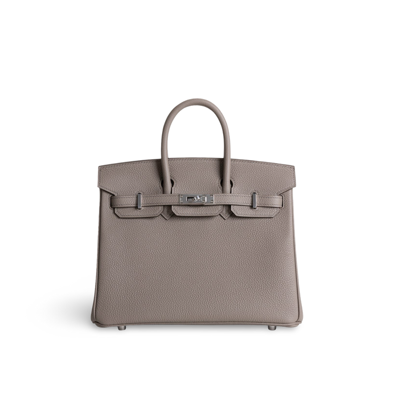 BIRKIN 25 TOGO LEATHER GRIS ASPHALTE WITH PALLADIUM HARDWARE (PHW)