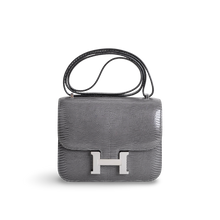 CONSTANCE 18 (MINI) LIZARD LEATHER GRIS FONCE WITH PALLADIUM HARDWARE (PHW)