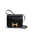 CONSTANCE 18 (MINI) CHEVRE LEATHER NOIR (BLACK) WITH GOLD HARDWARE (GHW)