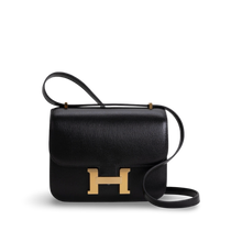 CONSTANCE 18 (MINI) CHEVRE LEATHER NOIR (BLACK) WITH GOLD HARDWARE (GHW)