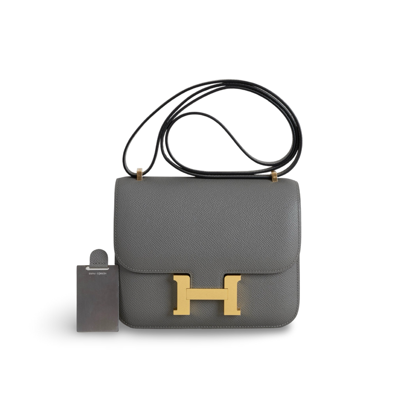 CONSTANCE 18 (MINI) EPSOM LEATHER GRIS MEYER WITH GOLD HARDWARE (GHW)