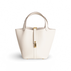 PICOTIN 18 LOCK CLEMENCE LEATHER CRAIE WITH GOLD HARDWARE (GHW)