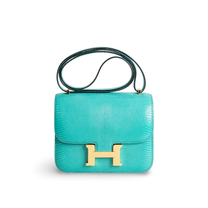 CONSTANCE 18 (MINI) LIZARD LEATHER MENTHE WITH GOLD HARDWARE (GHW)