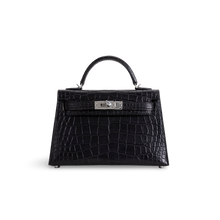 MINI KELLY II (20) MATTE MISSISSIPPIENSIS ALLIGATOR LEATHER NOIR (BLACK) WITH PALLADIUM HARDWARE (PHW)