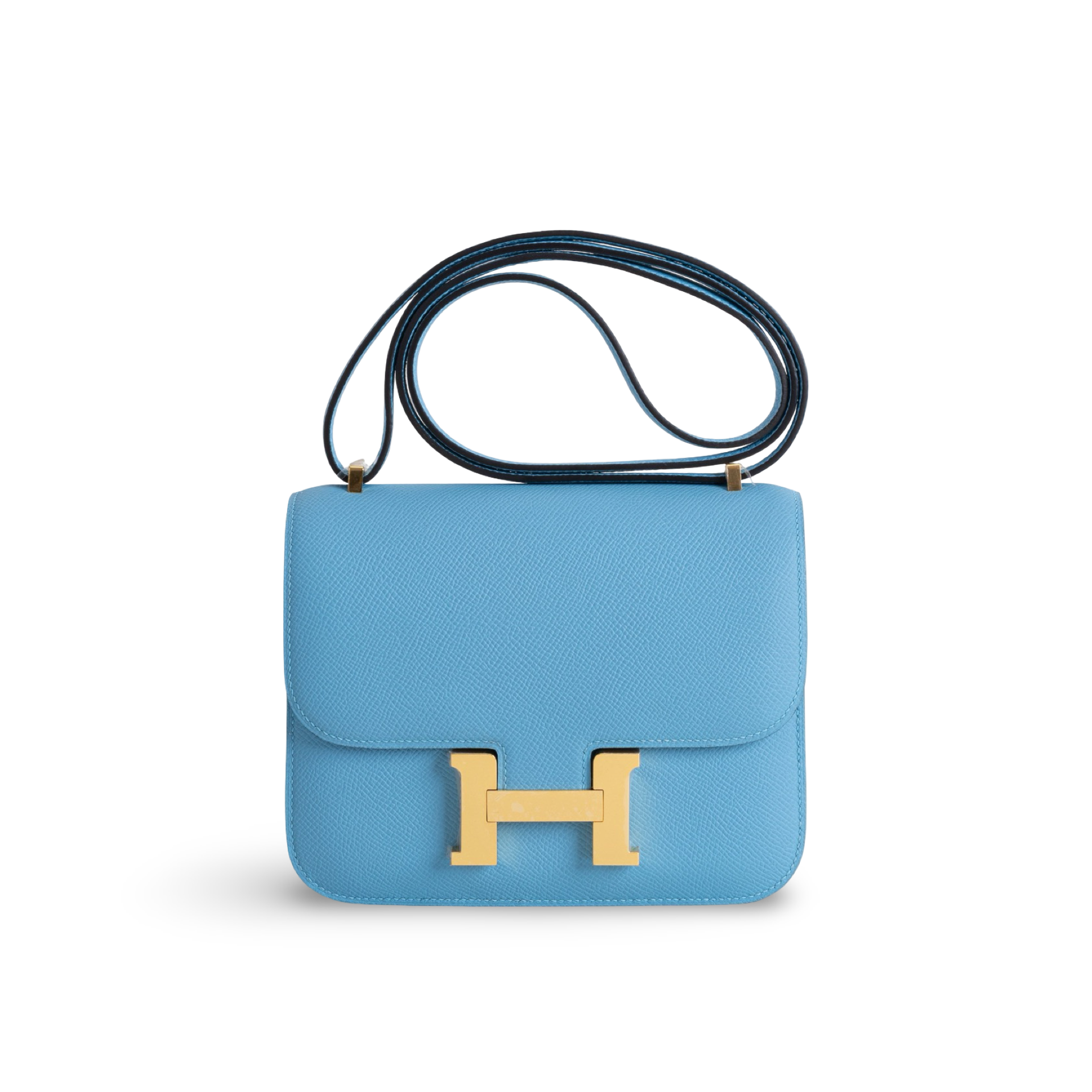 CONSTANCE 18 (MINI) EPSOM LEATHER BLEU DU NORD WITH GOLD HARDWARE (GHW)