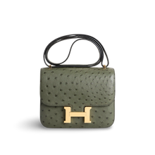 CONSTANCE 18 (MINI) OSTRICH LEATHER VERT CYPRES WITH GOLD HARDWARE (GHW)