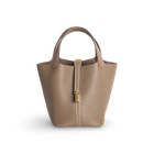 PICOTIN 18 LOCK CLEMENCE LEATHER ETOUPE WITH GOLD HARDWARE (GHW)