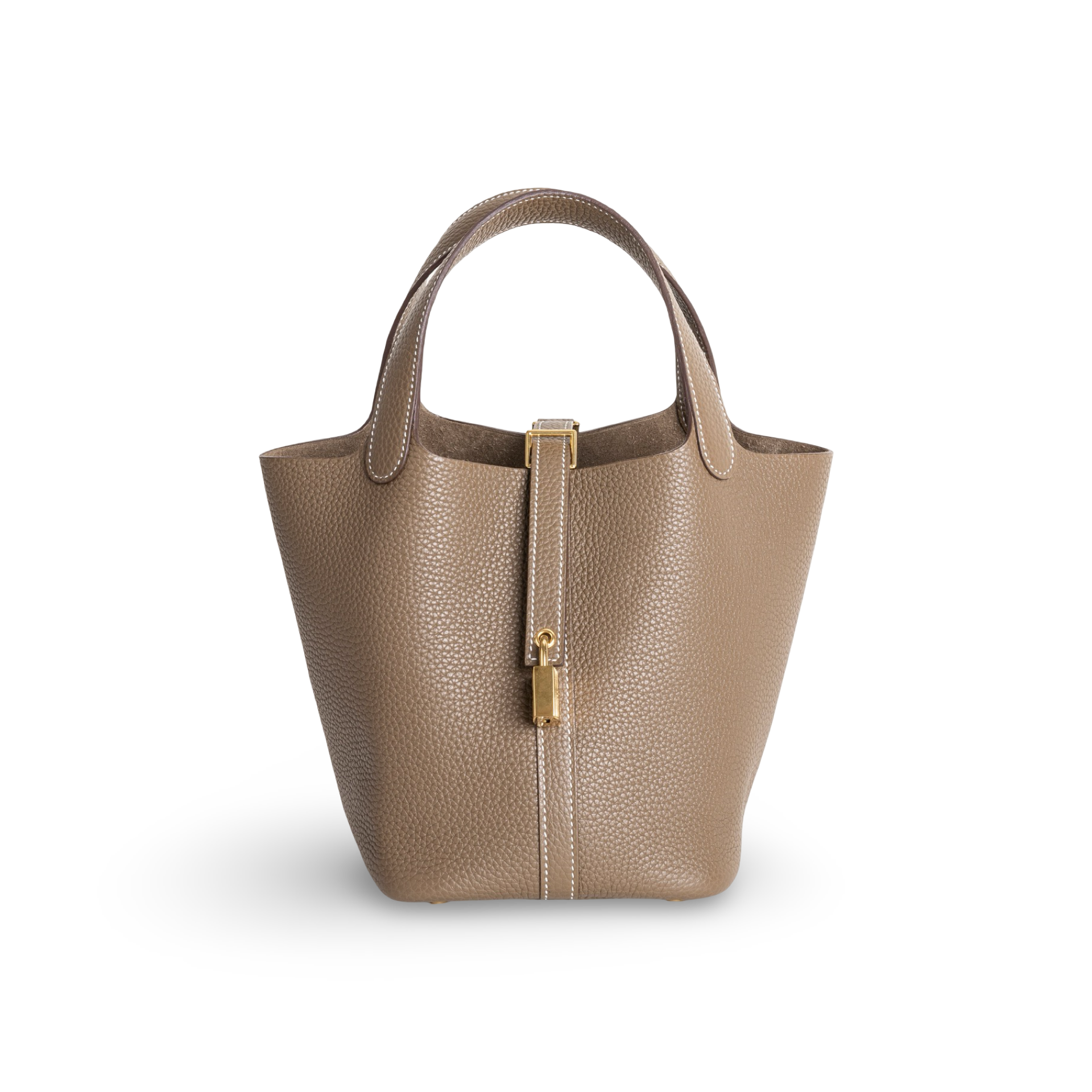 PICOTIN 18 LOCK CLEMENCE LEATHER ETOUPE WITH GOLD HARDWARE (GHW)