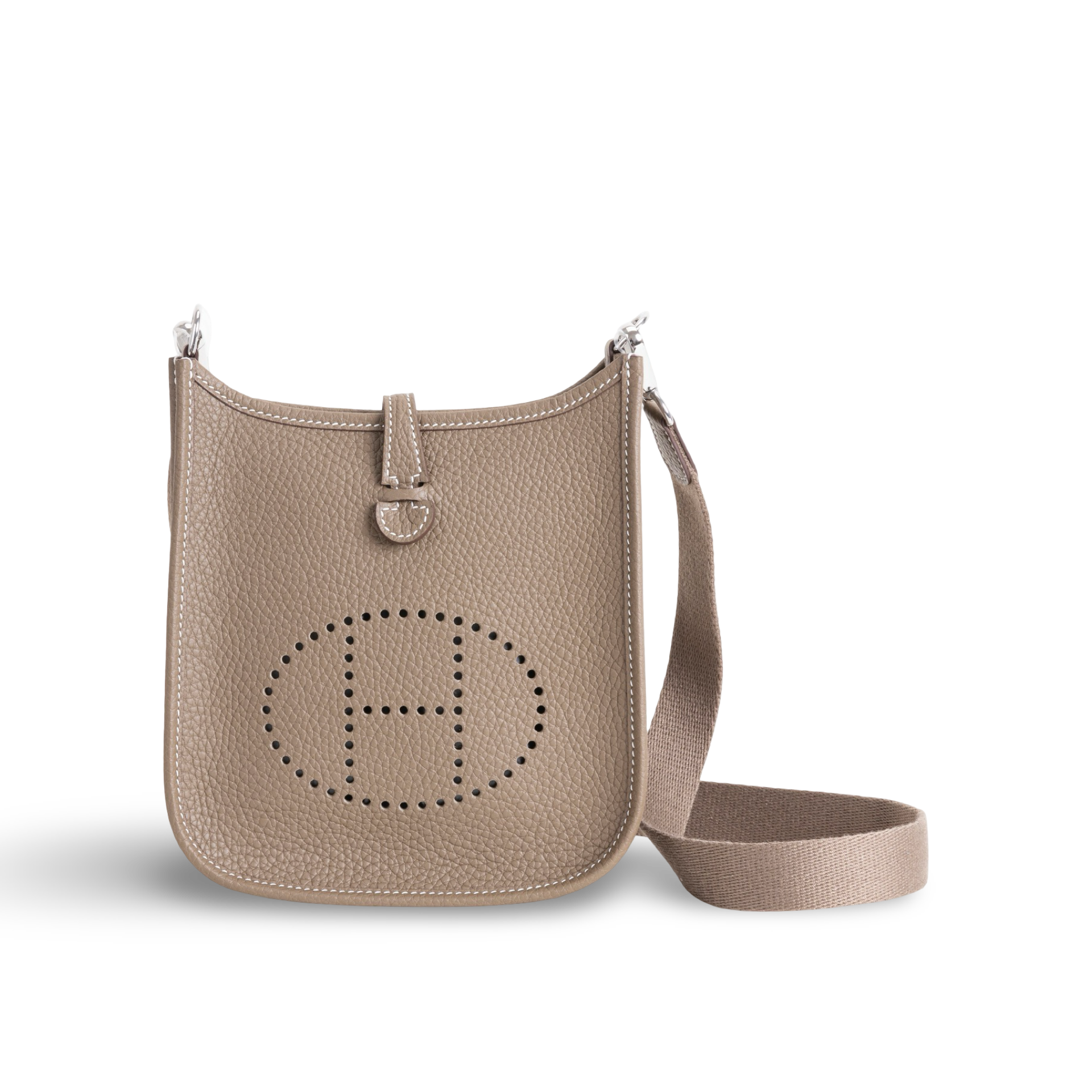 MINI EVELYNE (TPM) CLEMENCE LEATHER ETOUPE WITH PALLADIUM HARDWARE (PHW)