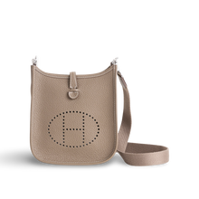 MINI EVELYNE (TPM) CLEMENCE LEATHER ETOUPE WITH PALLADIUM HARDWARE (PHW)