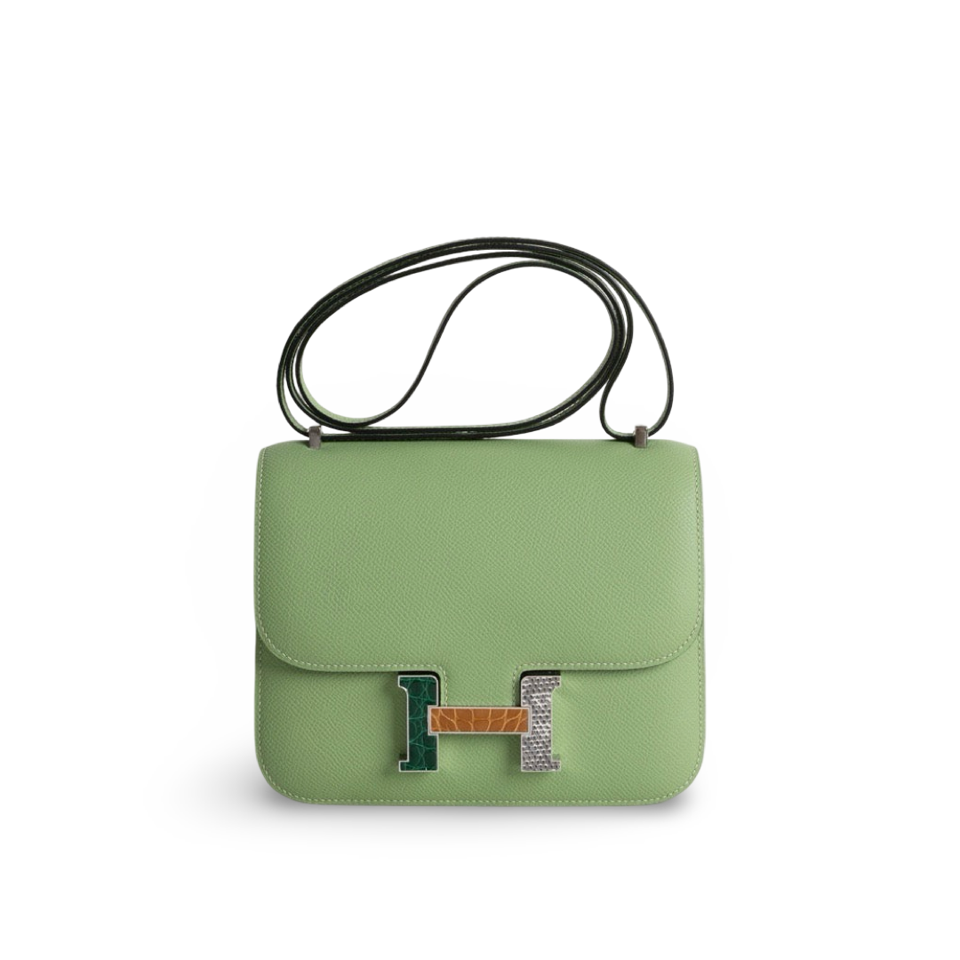 CONSTANCE 18 (MINI) EPSOM LEATHER VERT CRIQUET WITH MARQUETTE HARDWARE (MHW)