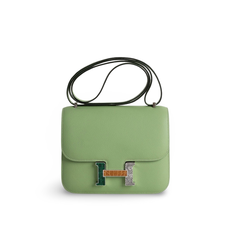 CONSTANCE 18 (MINI) EPSOM LEATHER VERT CRIQUET WITH MARQUETTE HARDWARE (MHW)
