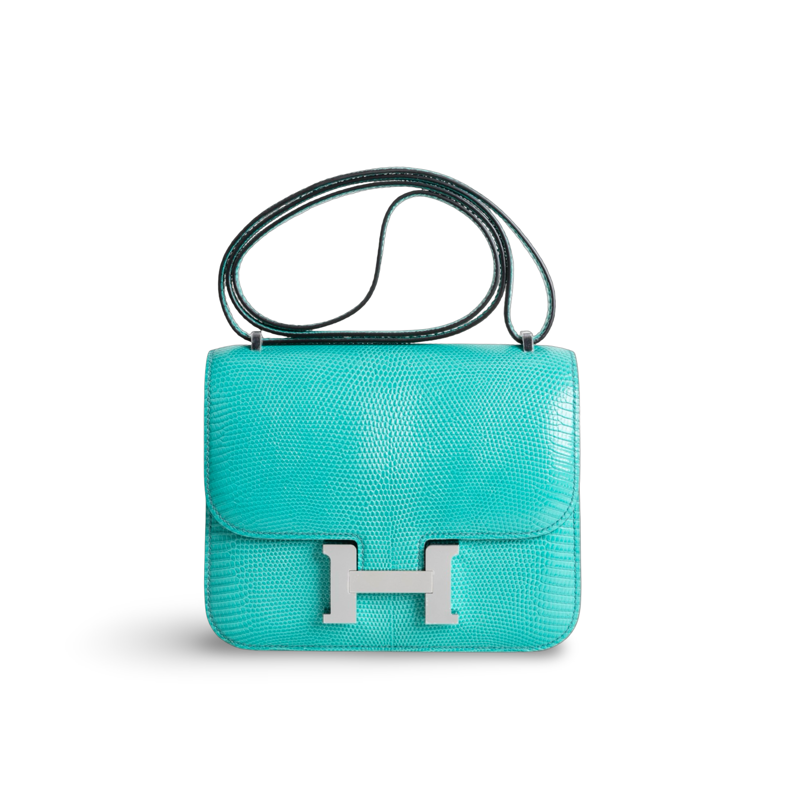 CONSTANCE 18 (MINI) LIZARD LEATHER MENTHE WITH PALLADIUM HARDWARE (PHW)