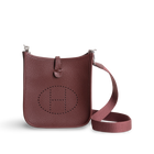 MINI EVELYNE (TPM) CLEMENCE LEATHER ROUGE H WITH PALLADIUM HARDWARE (PHW)