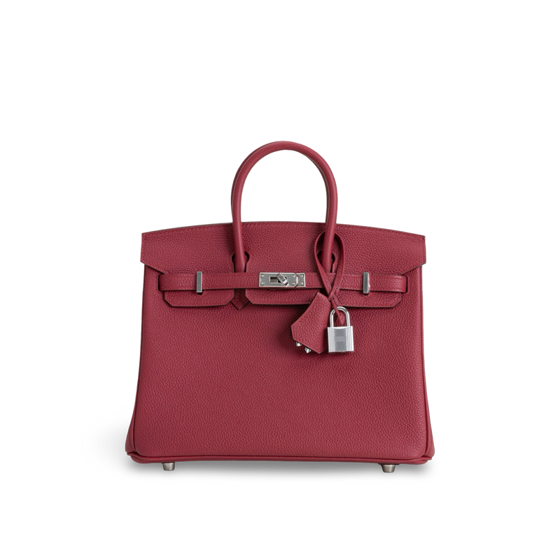 BIRKIN 25 TOGO LEATHER ROUGE GRENAT WITH PALLADIUM HARDWARE (PHW)