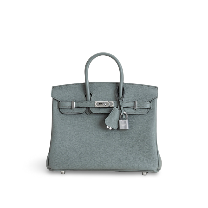BIRKIN 25 TOGO LEATHER VERT AMANDE WITH PALLADIUM HARDWARE (PHW)