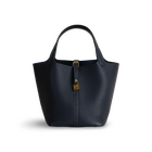 PICOTIN 22 LOCK CLEMENCE LEATHER BLEU NUIT WITH GOLD HARDWARE (GHW)