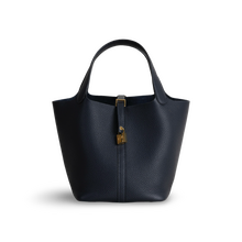 PICOTIN 22 LOCK CLEMENCE LEATHER BLEU NUIT WITH GOLD HARDWARE (GHW)
