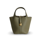 PICOTIN 18 LOCK CLEMENCE LEATHER VERT OLIVE WITH GOLD HARDWARE (GHW)