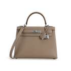 KELLY 28 EPSOM LEATHER ETOUPE WITH PALLADIUM HARDWARE (PHW)