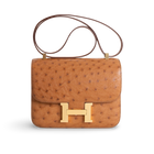 CONSTANCE 24 OSTRICH LEATHER COGNAC WITH GOLD HARDWARE (GHW)