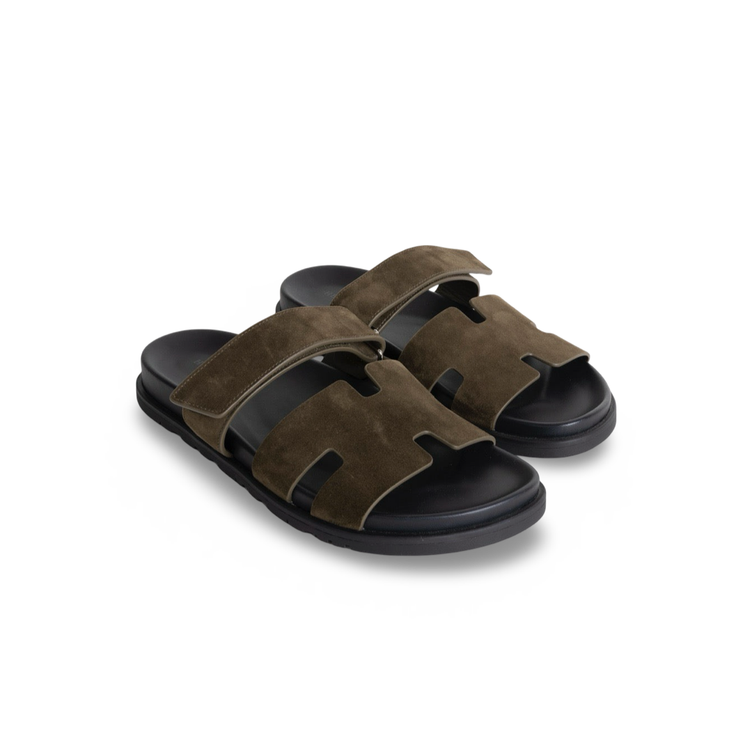 CHYPRE SANDALS SUEDE VERT FORET