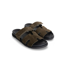 CHYPRE SANDALS SUEDE VERT FORET