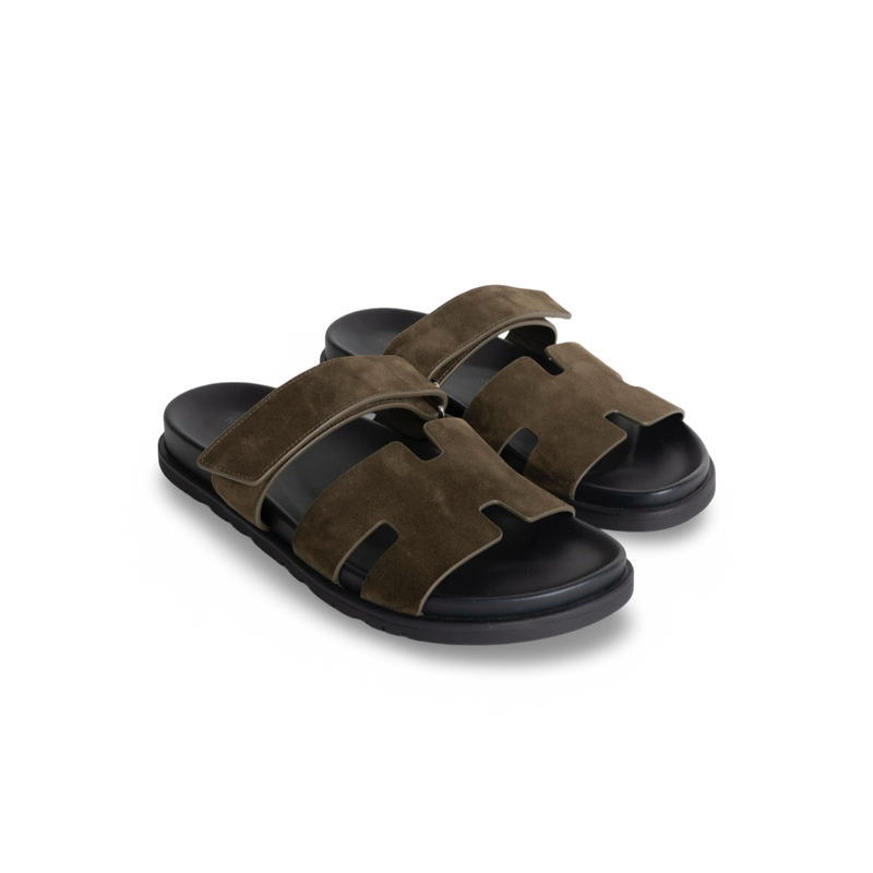 CHYPRE SANDALS SUEDE VERT FORET