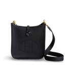 MINI EVELYNE (TPM) CLEMENCE LEATHER NOIR (BLACK) WITH GOLD HARDWARE (GHW)