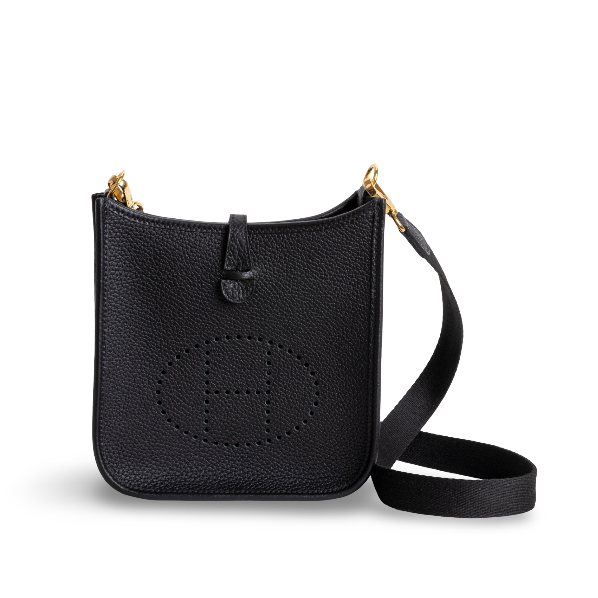 MINI EVELYNE (TPM) CLEMENCE LEATHER NOIR (BLACK) WITH GOLD HARDWARE (GHW)
