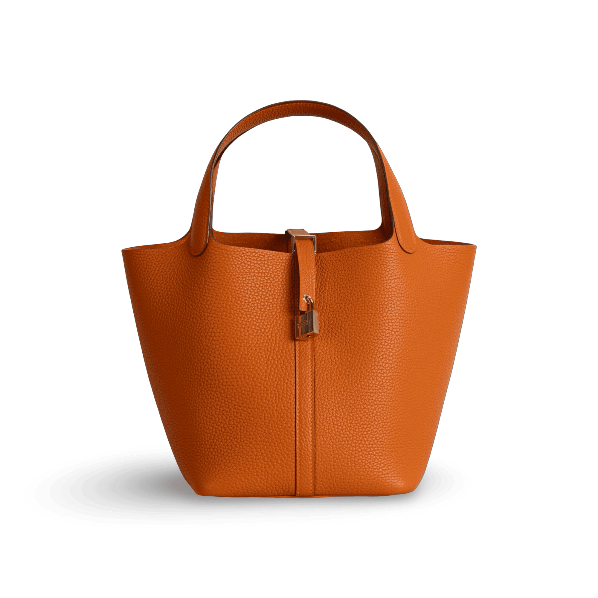 PICOTIN 22 LOCK CLEMENCE LEATHER ORANGE WITH GOLD HARDWARE (GHW)