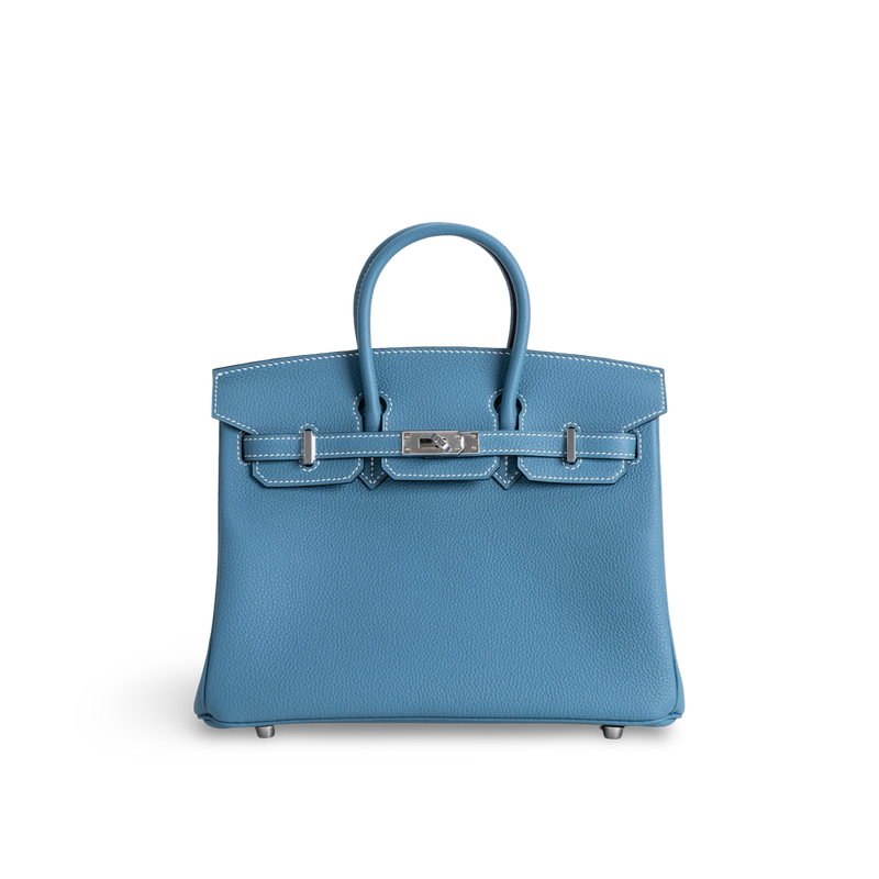 BIRKIN 25 TOGO LEATHER BLEU JEAN WITH PALLADIUM HARDWARE (PHW)
