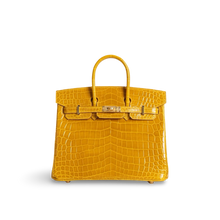 BIRKIN 25 SHINY NILOTICUS CROCODILE LEATHER JAUNE AMBRE WITH GOLD HARDWARE (GHW)