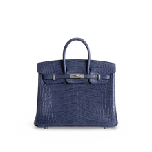 BIRKIN 25 MATTE MISSISSIPPIENSIS ALLIGATOR LEATHER BLEU DE MALTE WITH PALLADIUM HARDWARE (PHW)