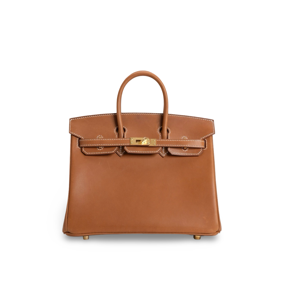 BIRKIN 25 FAUVE BARENIA LEATHER GOLD WITH GOLD HARDWARE (GHW)