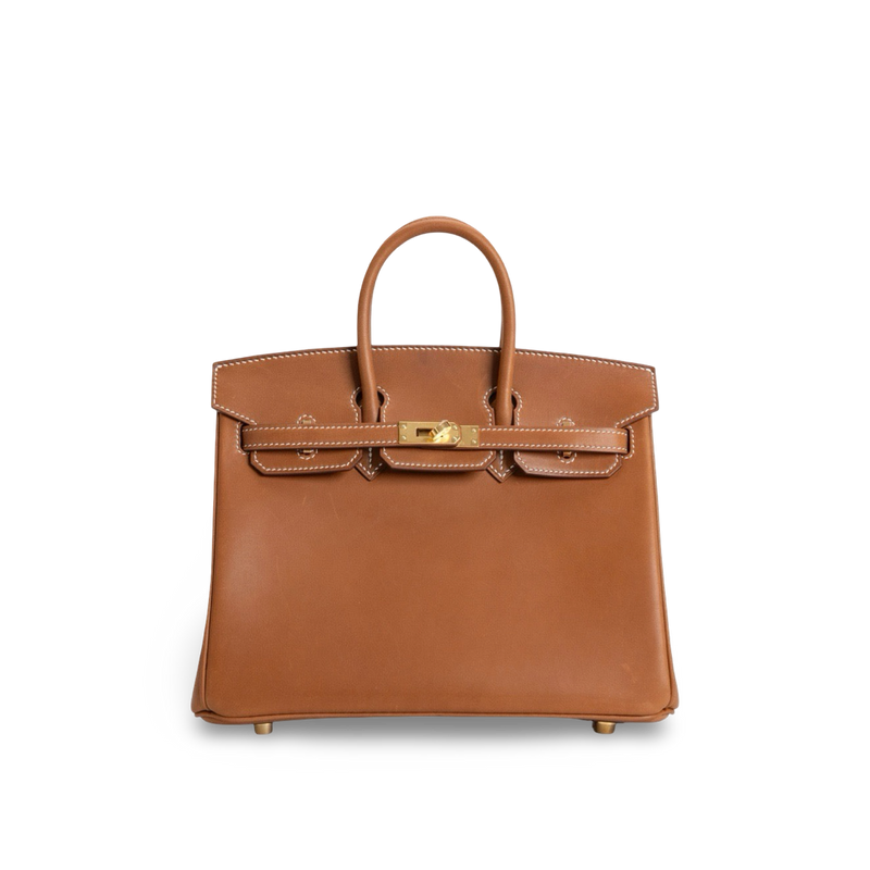 BIRKIN 25 FAUVE BARENIA LEATHER GOLD WITH GOLD HARDWARE (GHW)