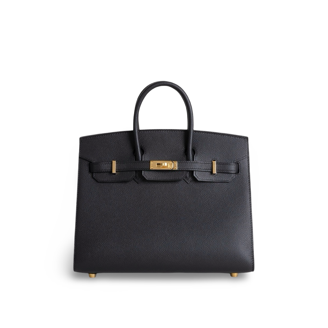 BIRKIN 25 (SELLIER SHAPE) EPSOM LEATHER NOIR (BLACK) WITH GOLD HARDWARE (GHW)
