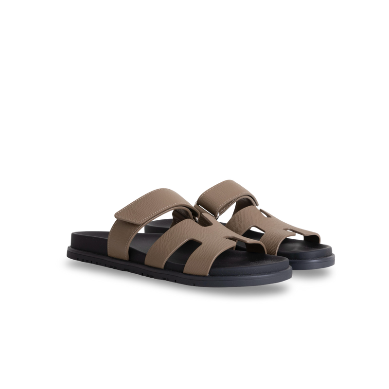 CHYPRE SANDALS EPSOM LEATHER ETOUPE